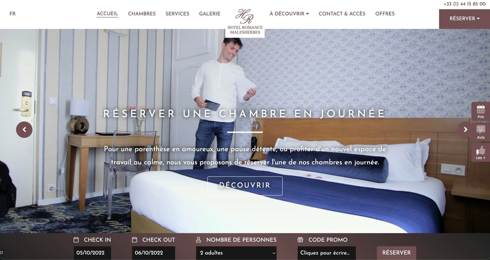 Agence MMCréation | Portfolio Hotel Romance Malesherbes
